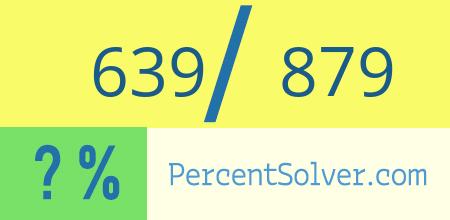 639 out of 879 as a percent