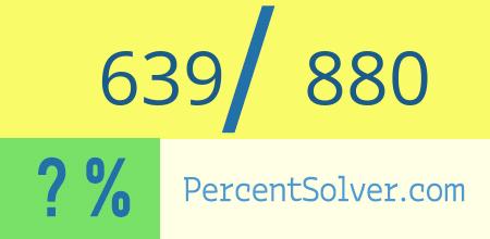 What is 639 out of 880 as a percentage ? 639 out of 880 as a percent