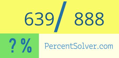 What is 639 out of 888 as a percentage ? 639 out of 888 as a percent