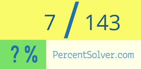 7 out of 143 as a percent