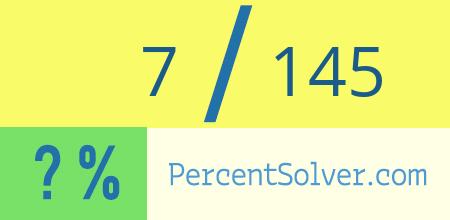 What is 7 out of 145 as a percentage ? 7 out of 145 as a percent