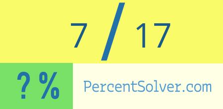What is 7 out of 17 as a percentage ? 7 out of 17 as a percent