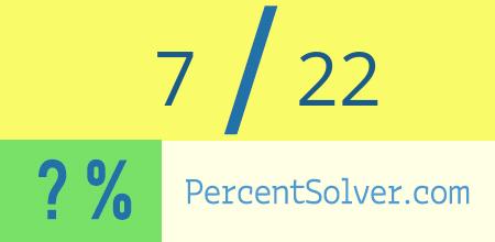 What is 7 out of 22 as a percentage ? 7 out of 22 as a percent