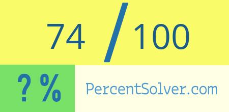 What is 74 out of 100 as a percentage ? 74 out of 100 as a percent
