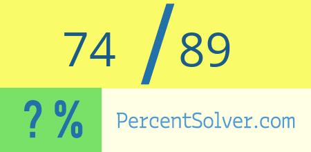 74 out of 89 as a percent