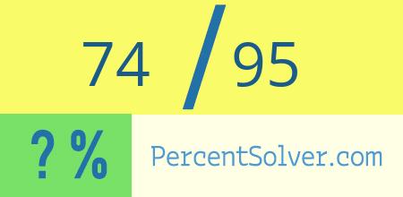 What is 74 out of 95 as a percentage ? 74 out of 95 as a percent