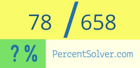What is 78 out of 658 as a percentage ? 78 out of 658 as a percent