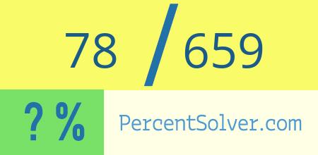 What is 78 out of 659 as a percentage ? 78 out of 659 as a percent