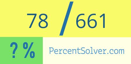 What is 78 out of 661 as a percentage ? 78 out of 661 as a percent