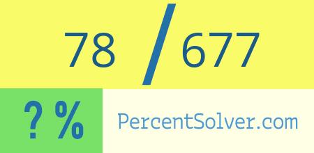 What is 78 out of 677 as a percentage ? 78 out of 677 as a percent