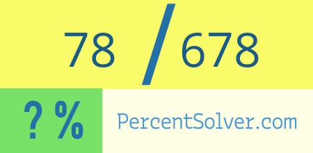 What is 78 out of 678 as a percentage ? 78 out of 678 as a percent