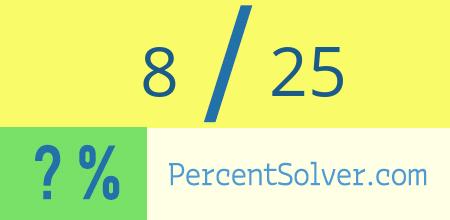 What is 8 out of 25 as a percentage ? 8 out of 25 as a percent