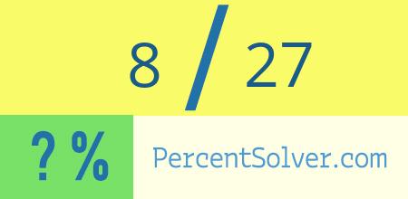 What is 8 out of 27 as a percentage ? 8 out of 27 as a percent