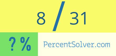 What is 8 out of 31 as a percentage ? 8 out of 31 as a percent
