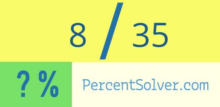 What is 8 out of 35 as a percentage ? 8 out of 35 as a percent