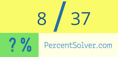 What is 8 out of 37 as a percentage ? 8 out of 37 as a percent