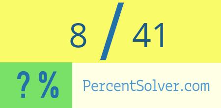 What is 8 out of 41 as a percentage ? 8 out of 41 as a percent