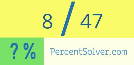 What is 8 out of 47 as a percentage ? 8 out of 47 as a percent