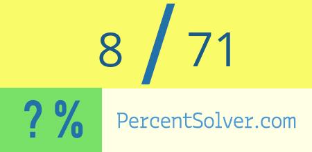 What is 8 out of 71 as a percentage ? 8 out of 71 as a percent