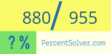 880 out of 955 as a percent